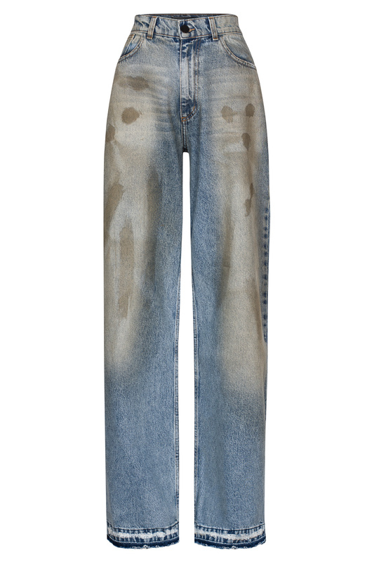 Lukka II wide leg denim pants in grey